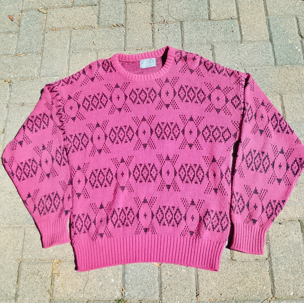 Vintage Le Tigre Wool Southwestern Tribal Sweater Sz Medium